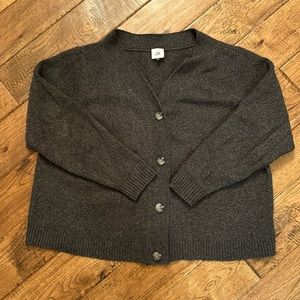 CAbi dark grey short, boxy cardigan - size SMALL